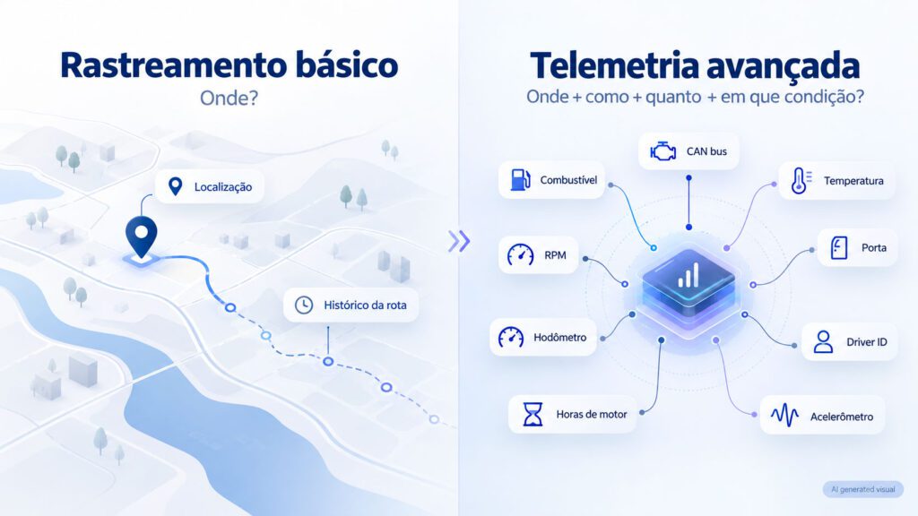 Rastreamento simples vs. telemetria avançada