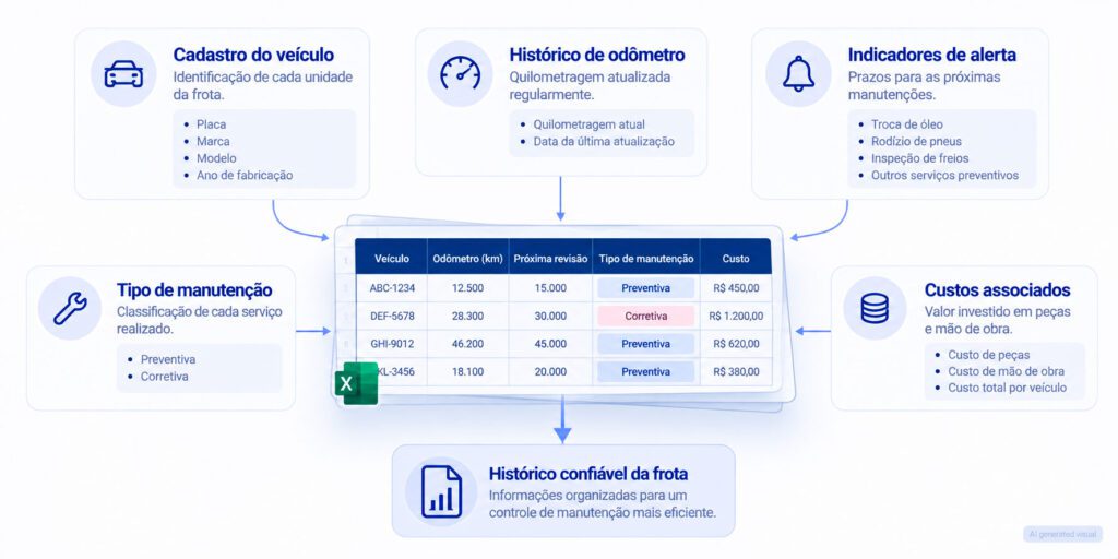 Planilha para controle de manutenção de veículos